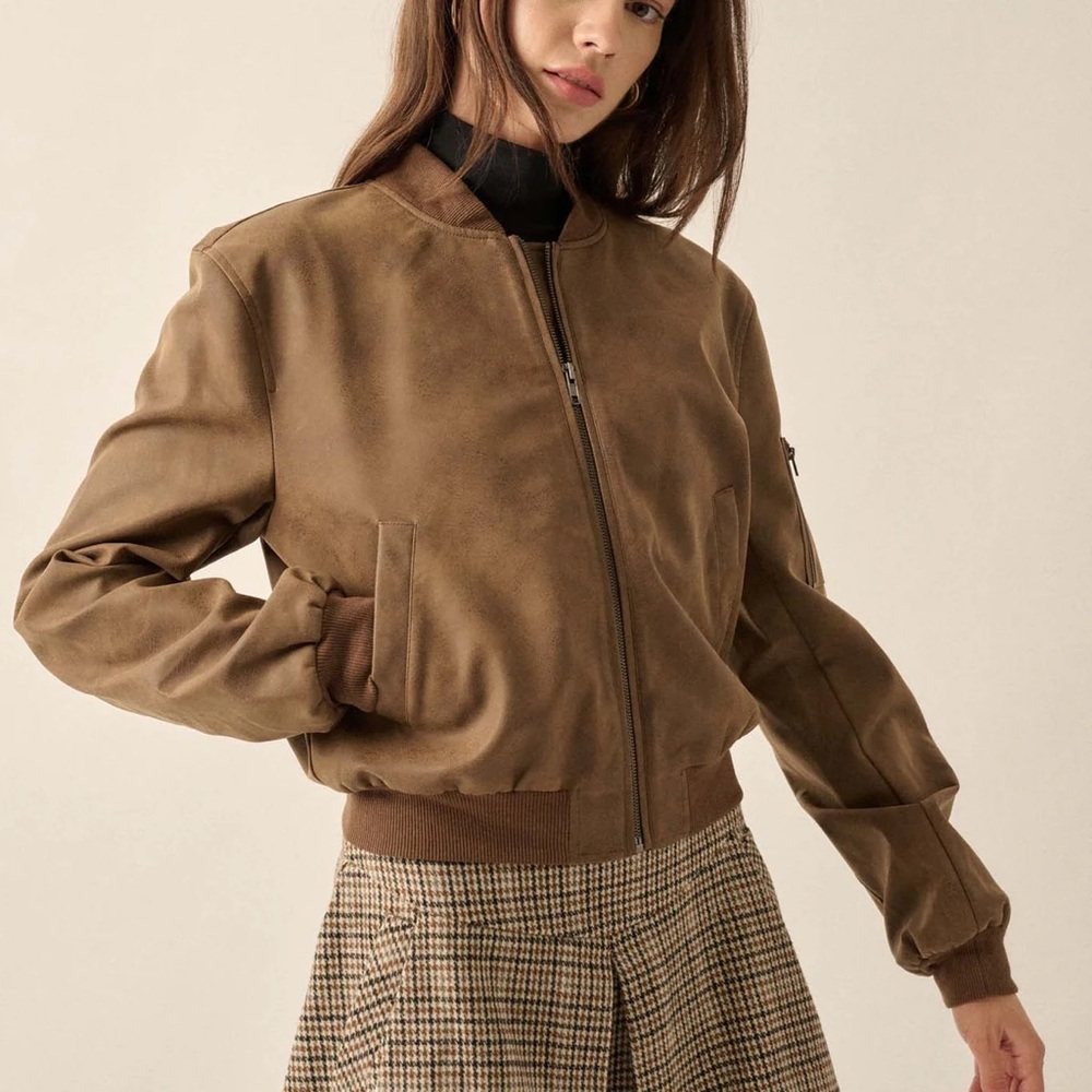 Promisa Bombs Away vegan leather bomber jacket
